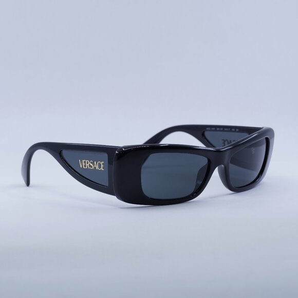 🕶️ New Versace VE4481 GB1/87 Sunglasses - Black Frame, Dark Grey Lenses